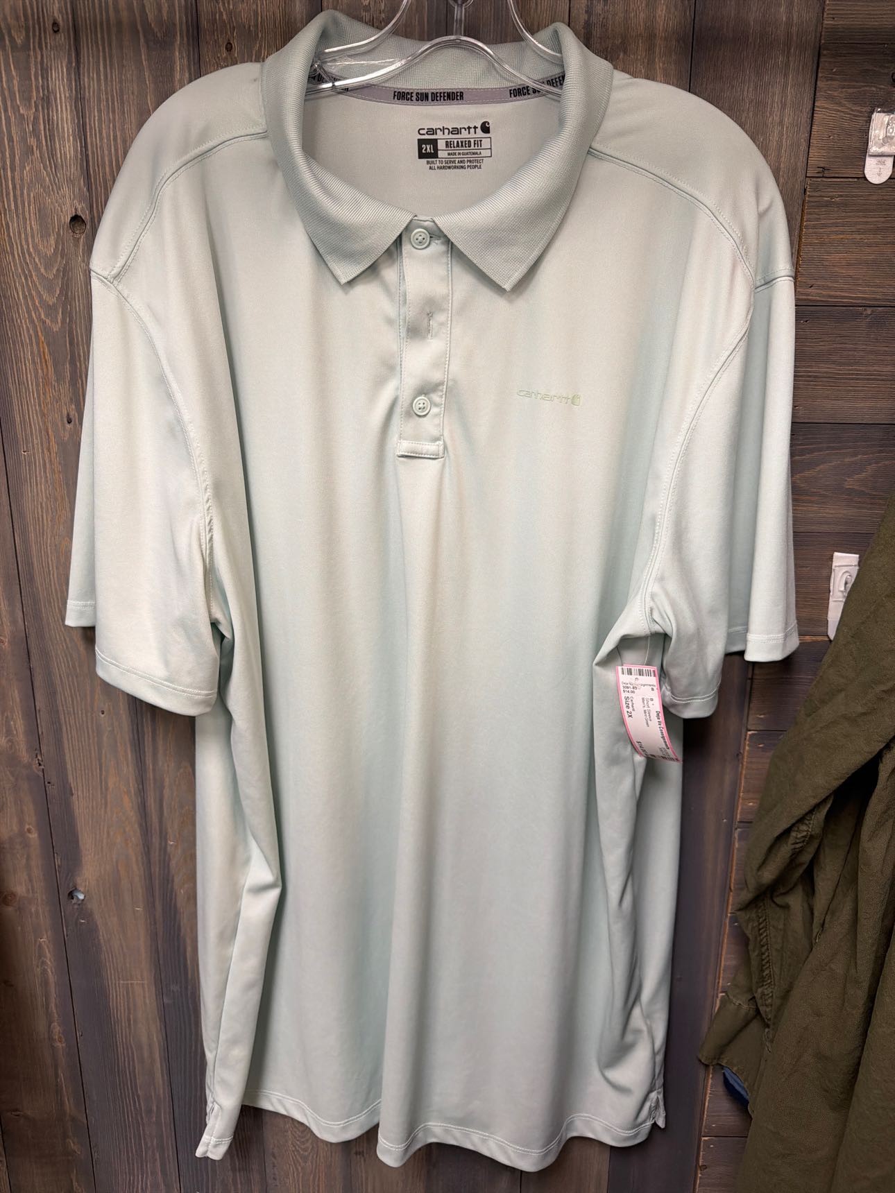 Men's Size 2X Carhartt Mint Green Short Sleeve