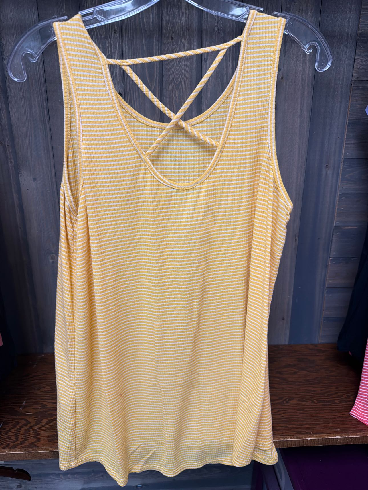Women's Size Medium White Birch Yellow Sleeveless
