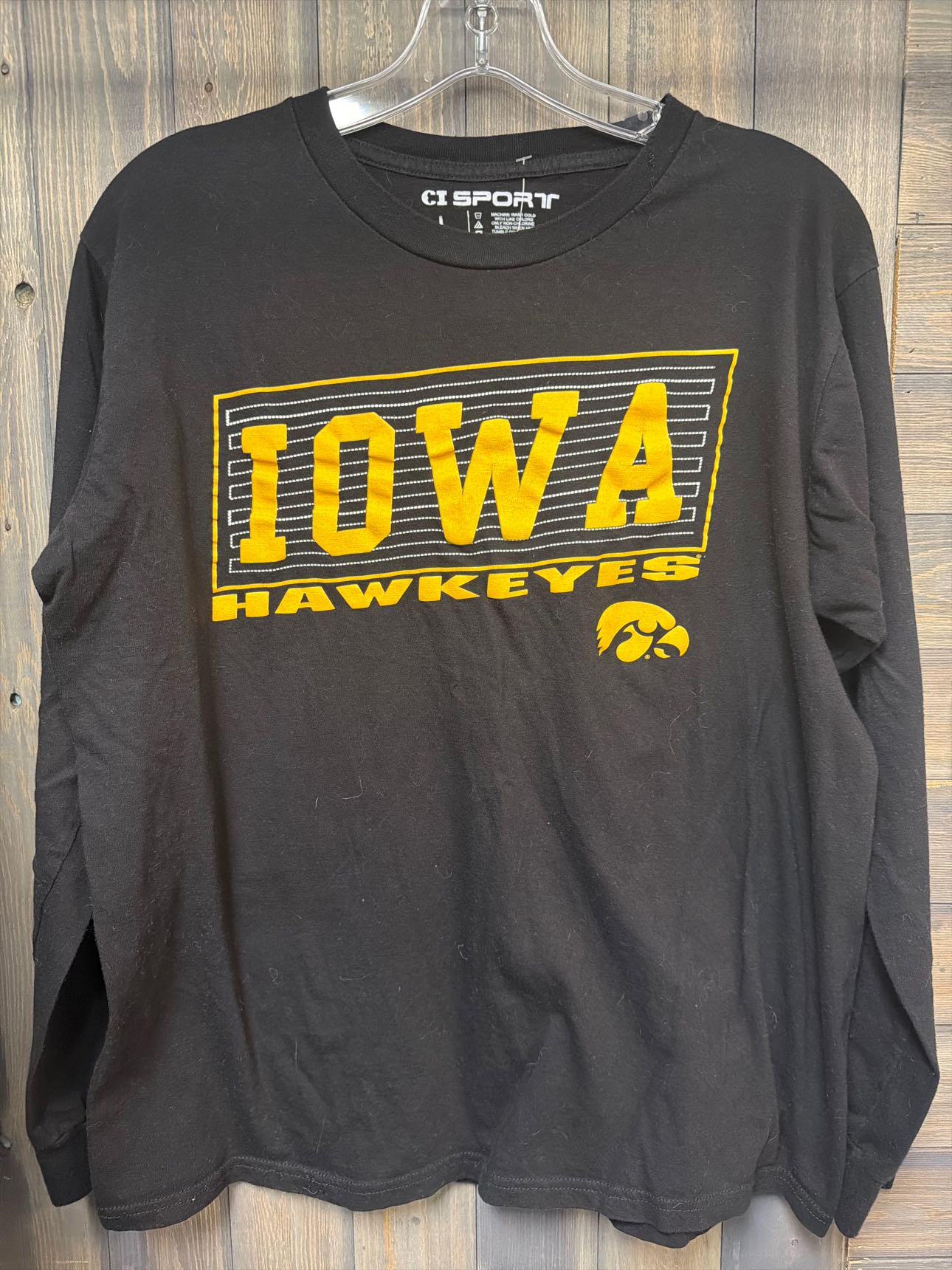 Women's Size Large Iowa Hawkeye Black Top