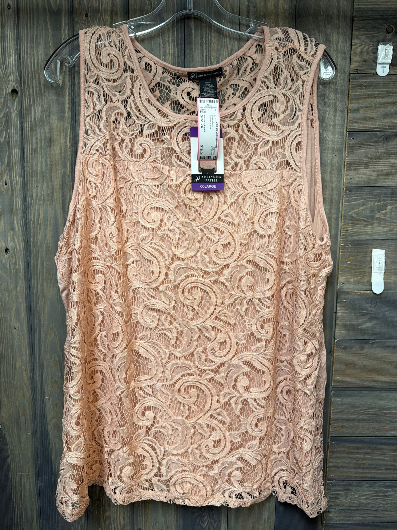 Women's Size 2X Adrianna Papell Pink Sleeveless