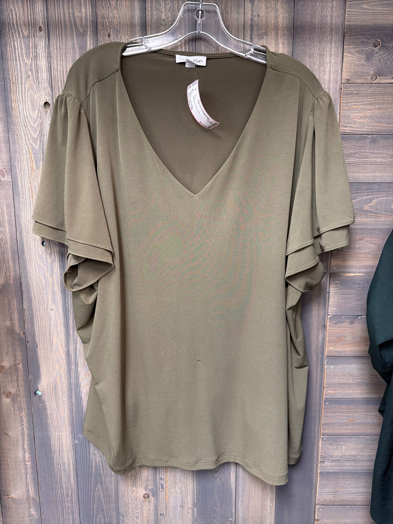Women's Size 3X Calvin Klein Army Green Top