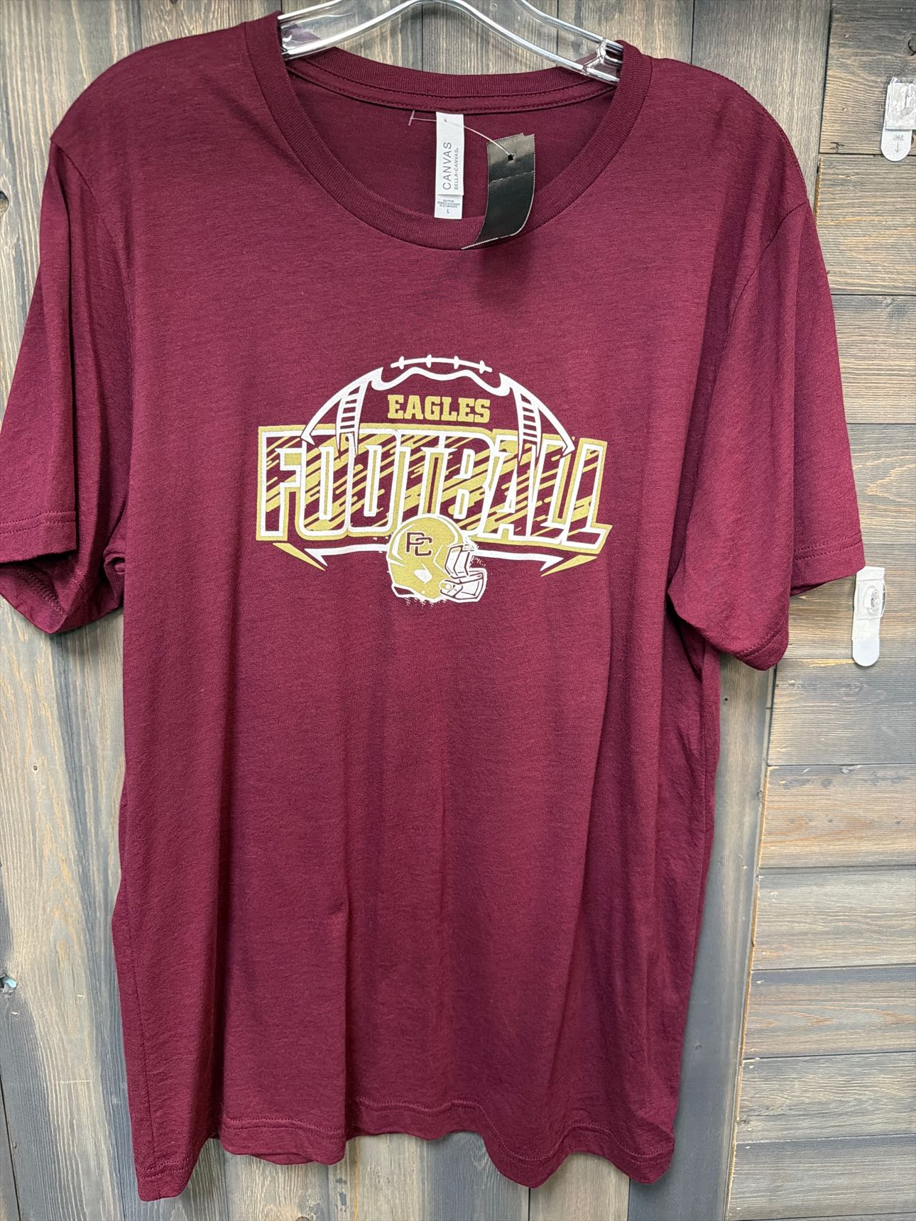 Men's Size Large Pella Christian Burgundy Short Sleeve