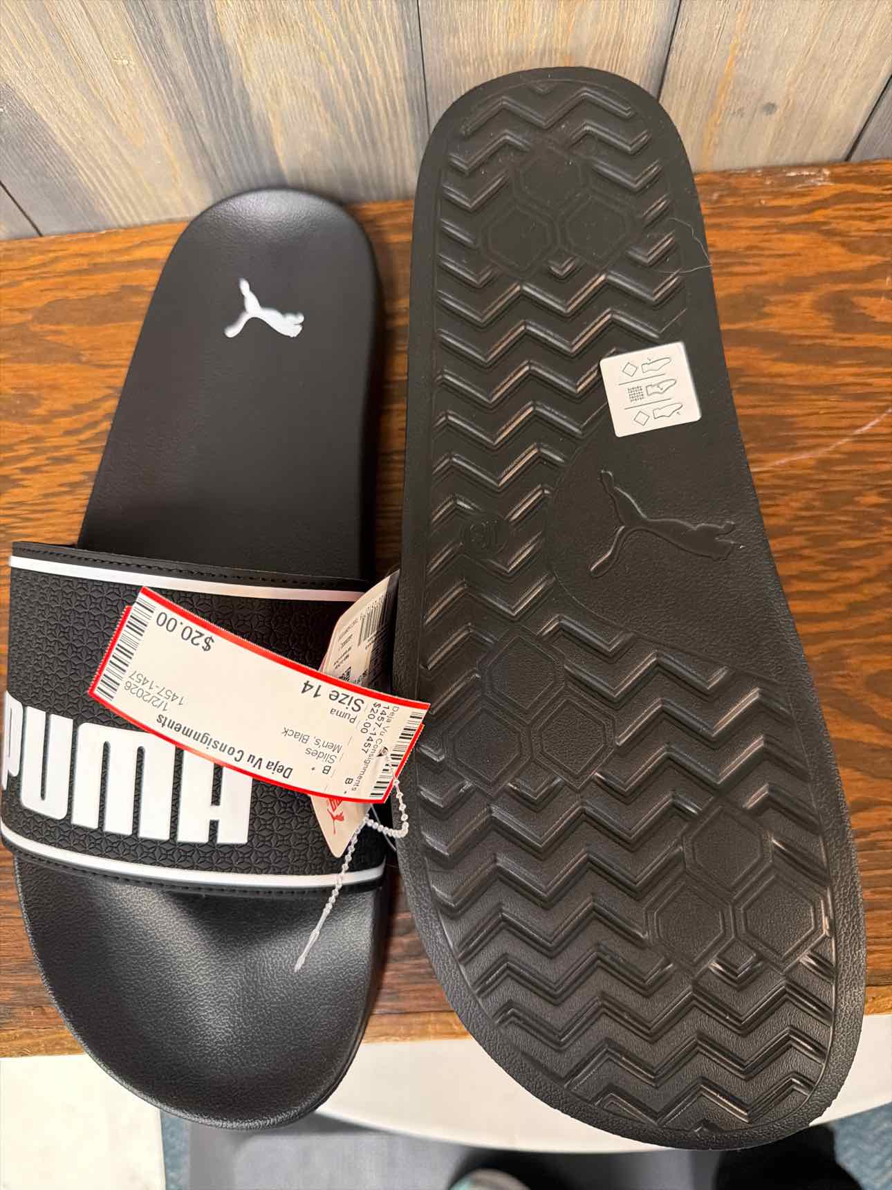 Men's Size 14 Puma Black Slides
