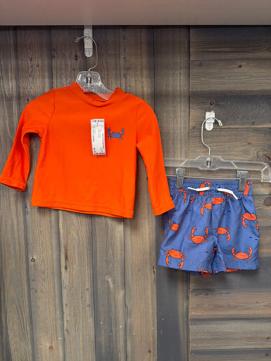 Boy's Size 12mths Carters Orange Swim Trunks