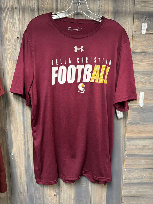 Men's Size Large Pella Christian Burgundy Short Sleeve