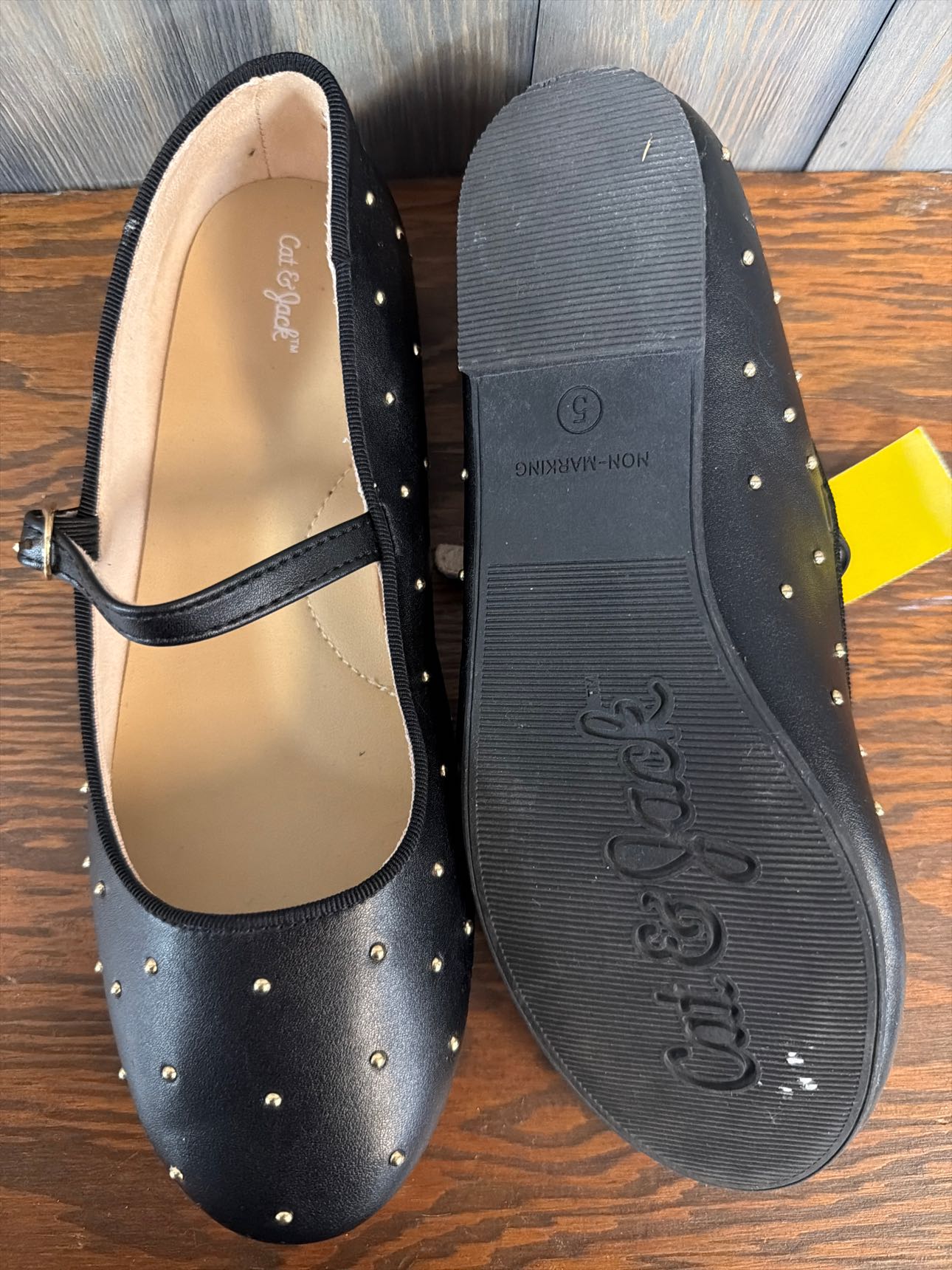 Girl's Size 5 Cat & Jack Black Dress Shoes