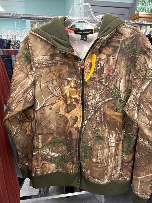 Women's Size Medium Under Armour Green Sweatshirt Jacket