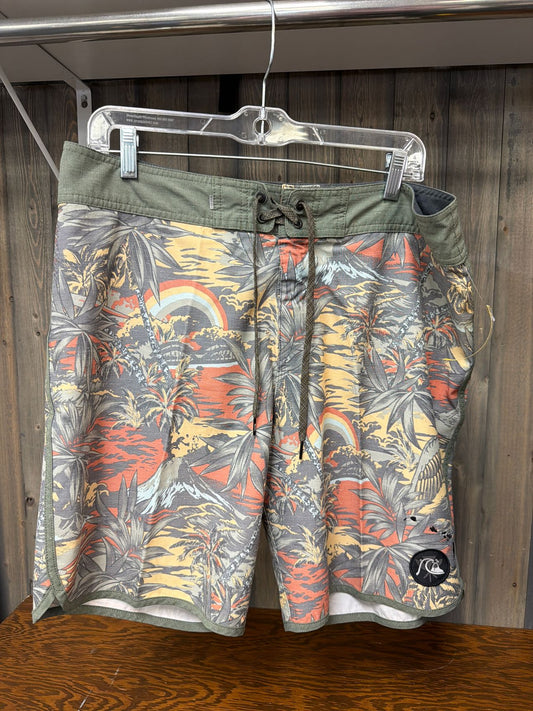Men's Size 34 Quicksilver Green Swim Trunks
