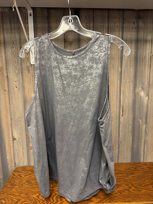 Women's Size XL All In Motion Silver Workout Top