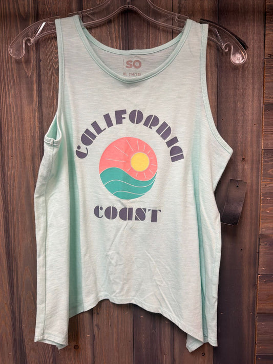 Girl's Size XL SO Blue green Sleeveless