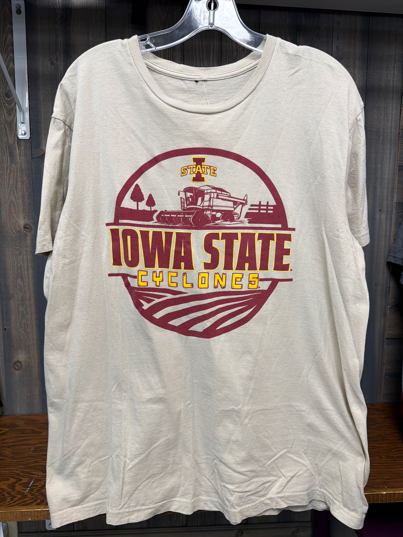 Men's Size Large ISU Tan Short Sleeve