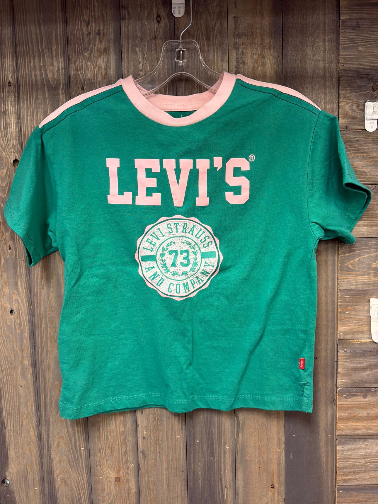 Girl's Size 9/10 Levi Teal Short Sleeve