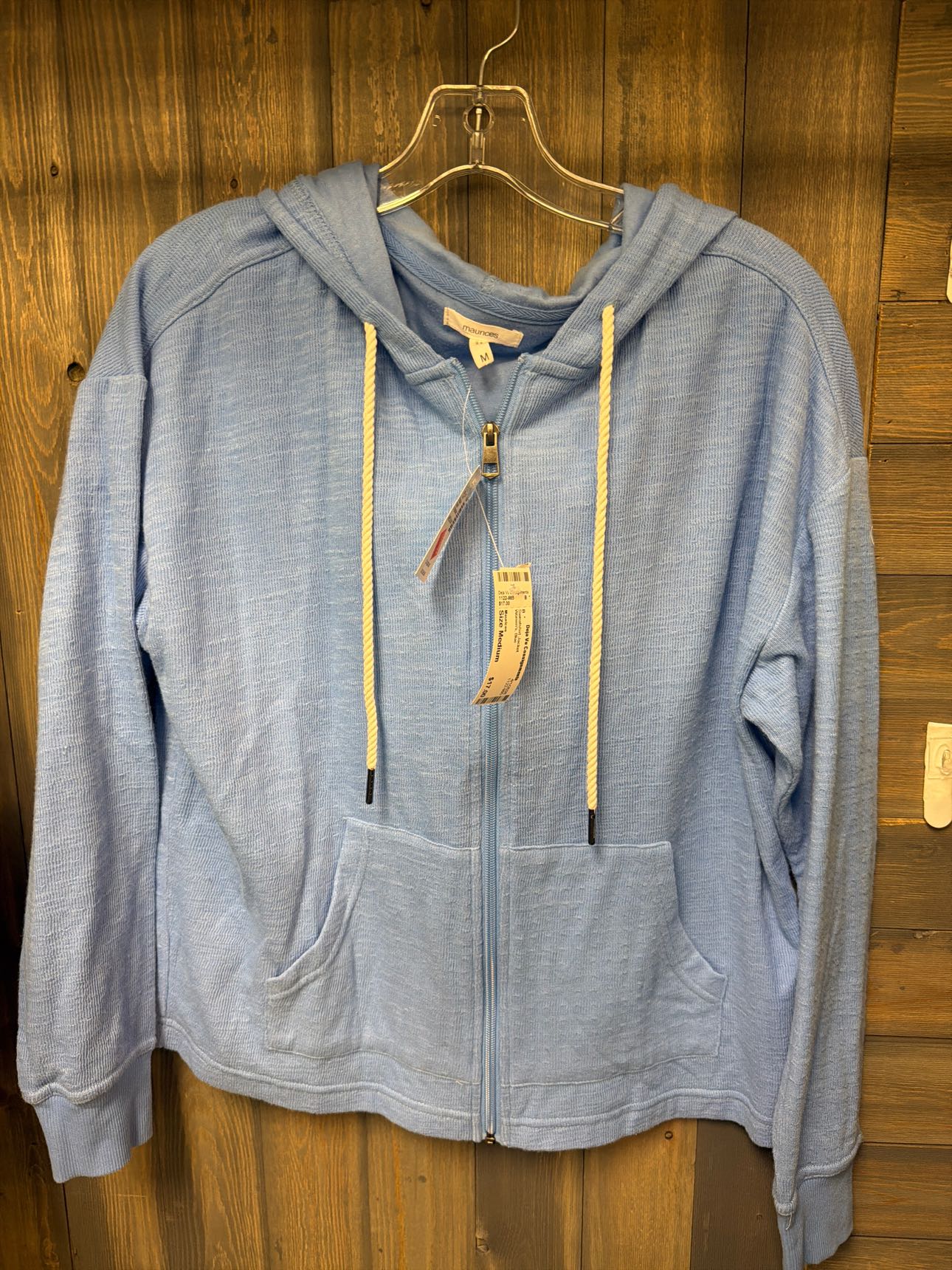 Women's Size Medium Maurices Blue Sweatshirt Jacket