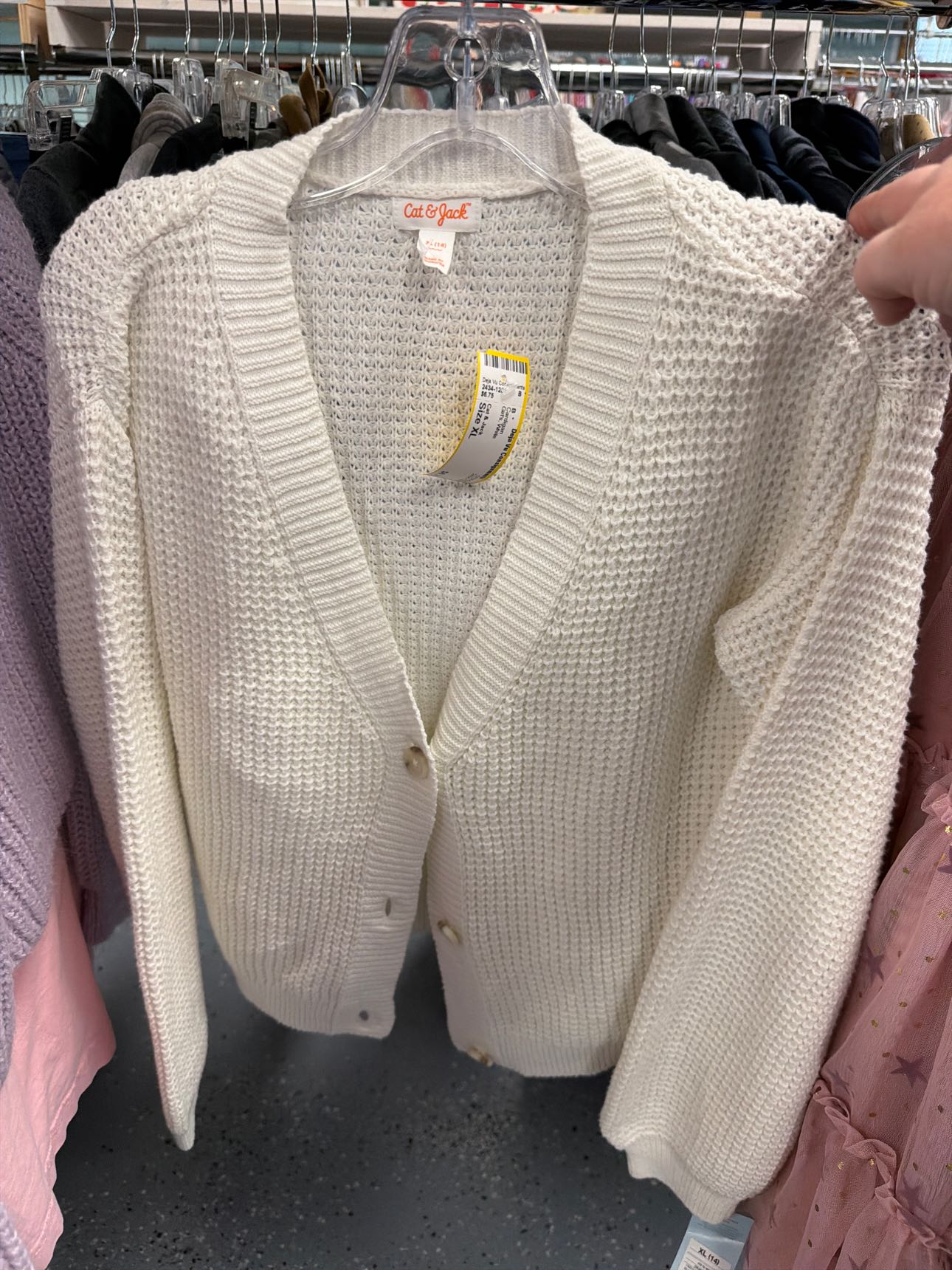 Girl's Size XL Cat & Jack White Cardigan