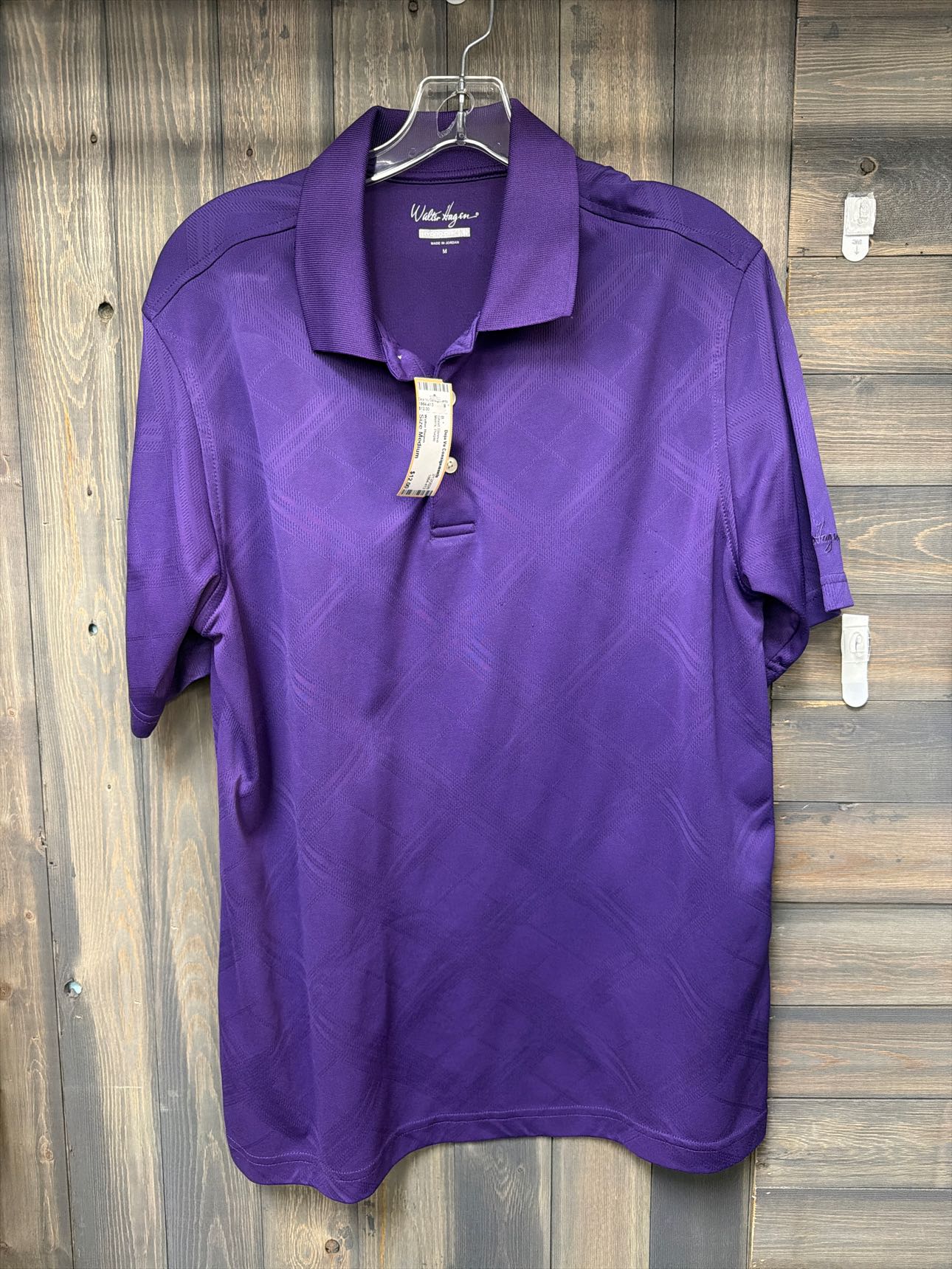 Men's Size Medium Walter Hagen Purple Short Sleeve