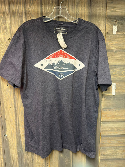 Men's Size Large Eddie Bauer Navy Short Sleeve