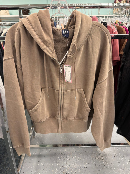 Women's Size Medium Gap Brown Sweatshirt Jacket