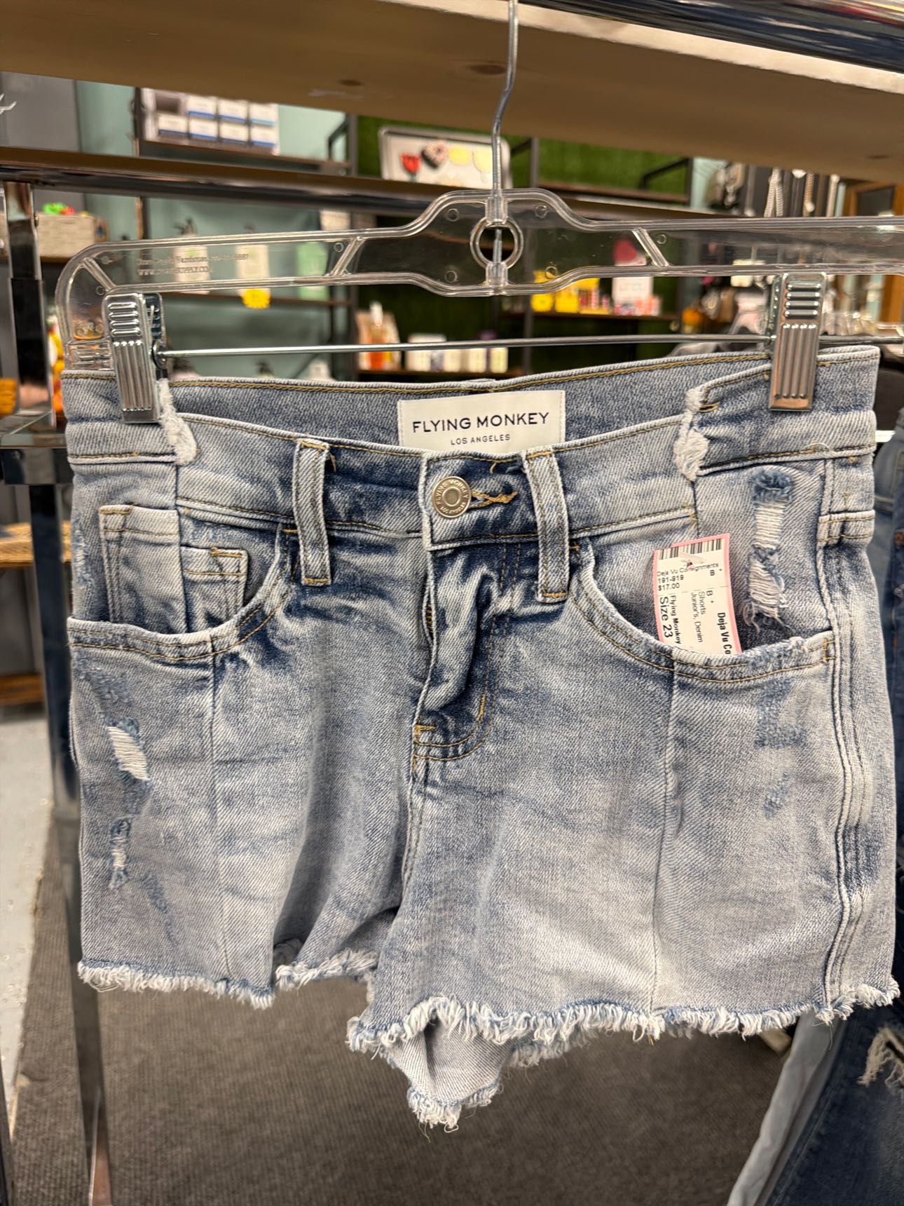 Junior's Size 23 Flying Monkey Denim Shorts