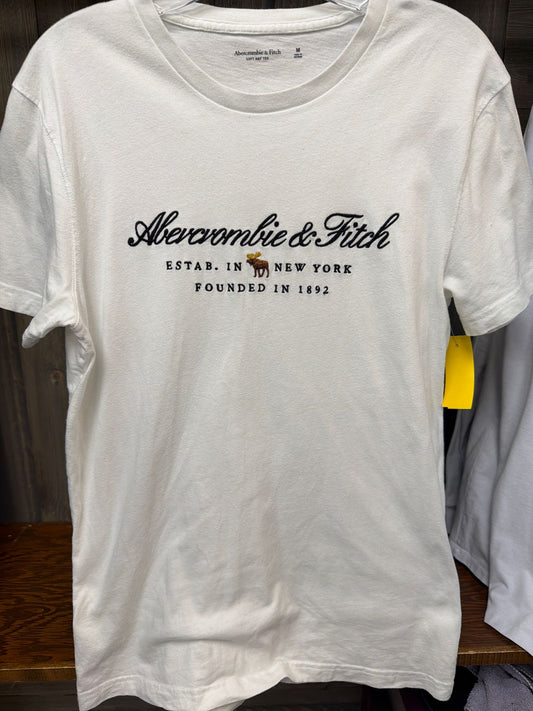 Men's Size Medium Abercrombie White Short Sleeve