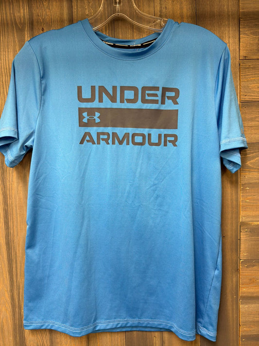 Boy's Size 14/16 Under Armour Blue Short Sleve