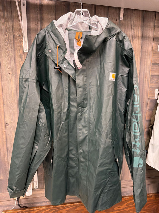 Men's Size 2X Carhartt Green Rain Jacket