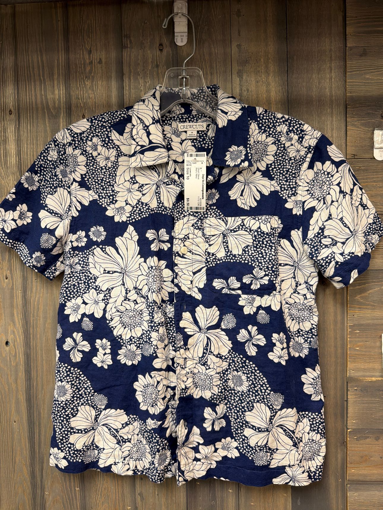Boy's Size 10 crewcuts Navy Short Sleve