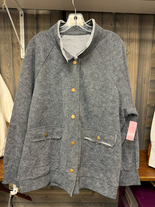 Women's Size XL Blue Sweatshirt Jacket