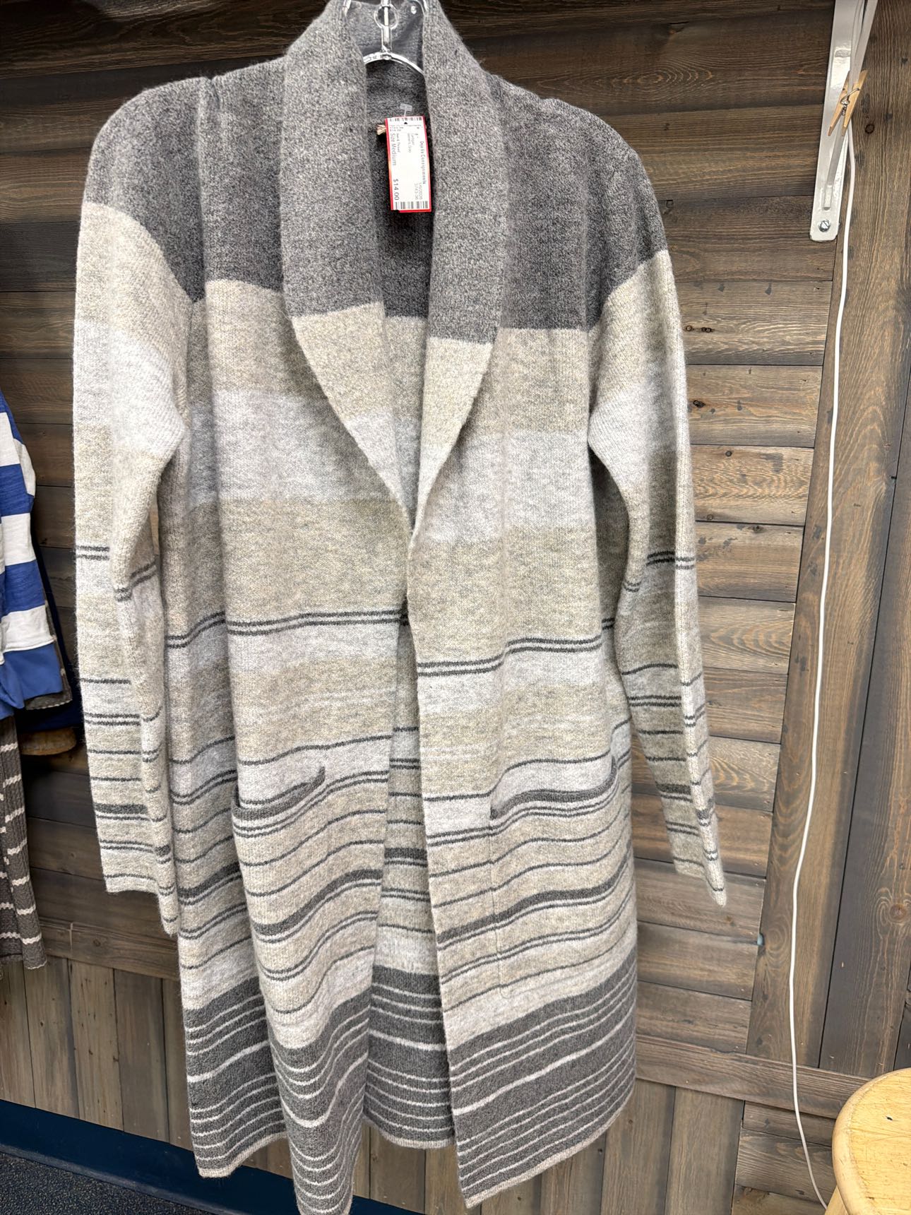 Women's Size Medium Hem & Thread Gray Cardigan