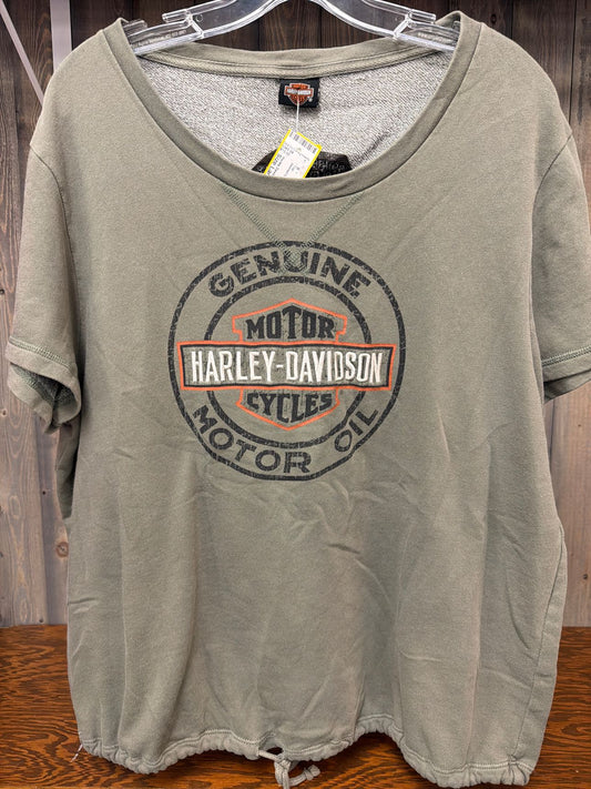 Women's Size Large Harley Davidson Green Top