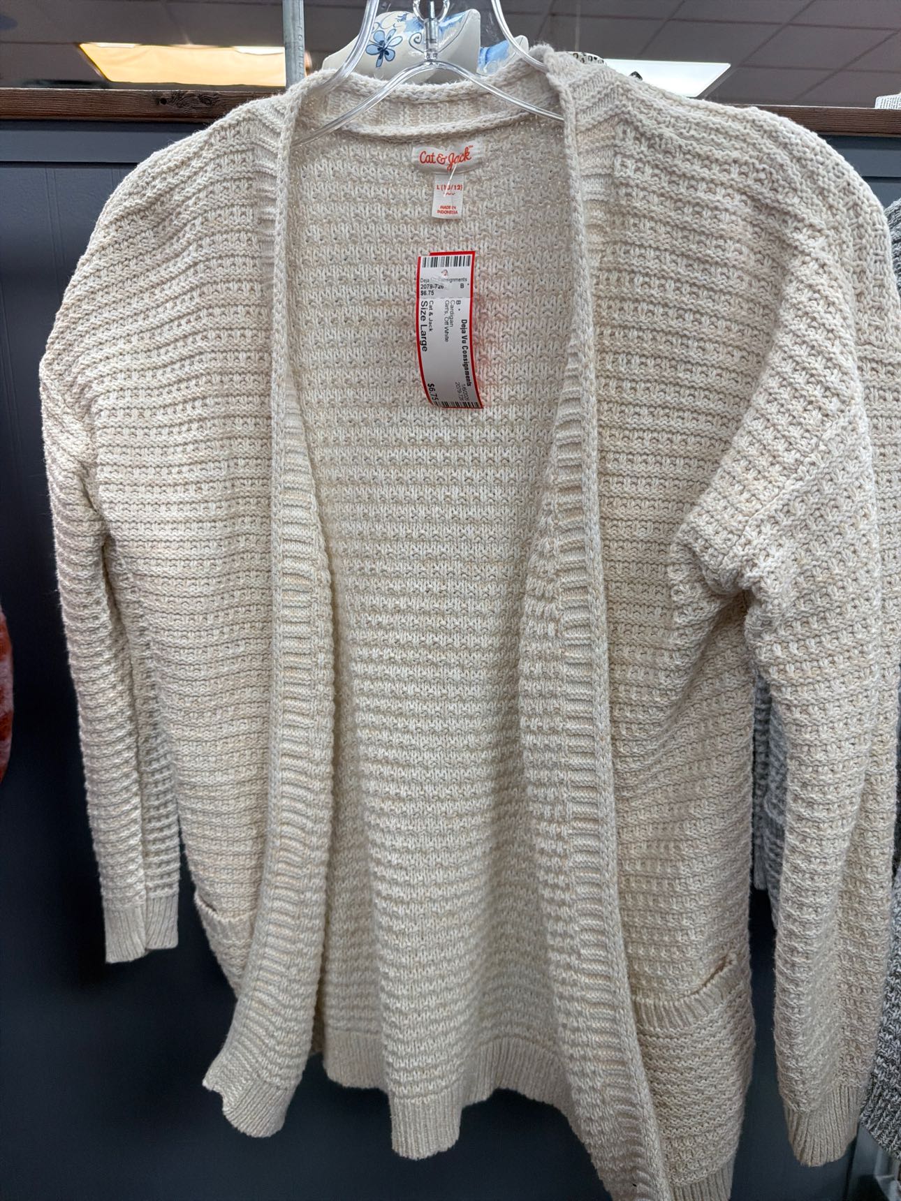 Girl's Size Large Cat & Jack Off White Cardigan