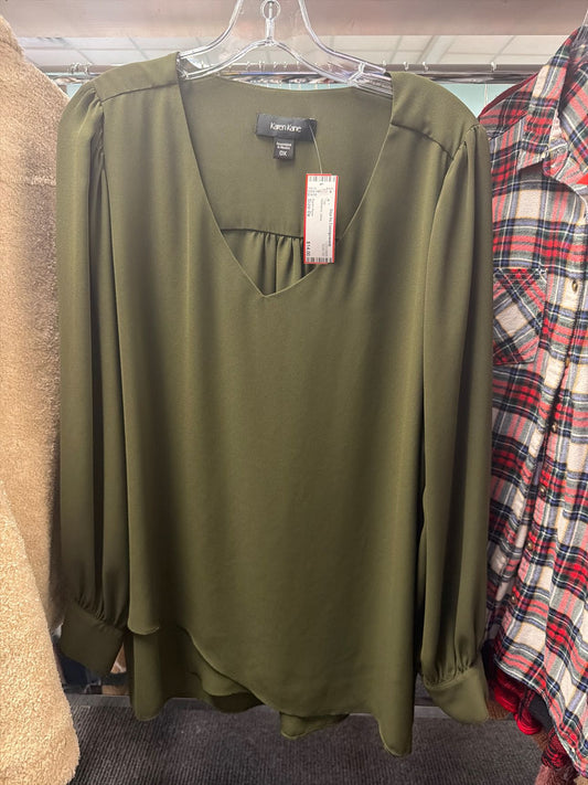 Women's Size 0x Karen Kane Olive Top