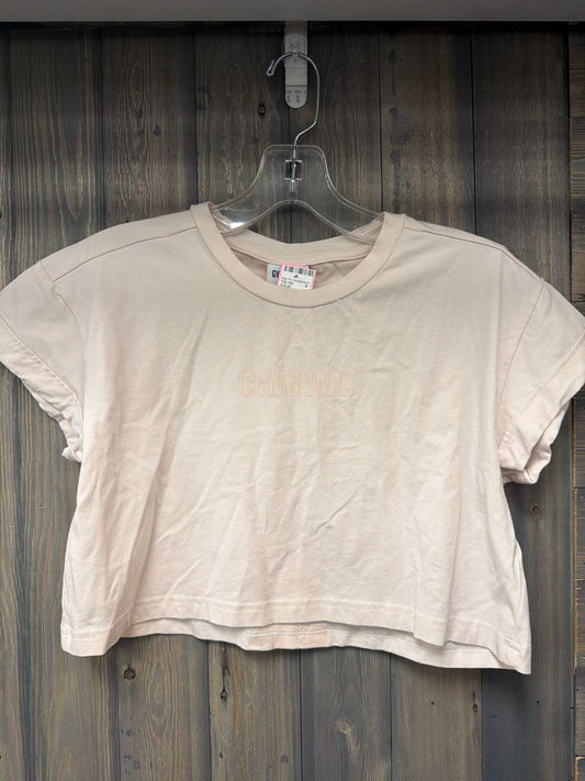 Women's Size Small Gym Shark Cream Workout Top
