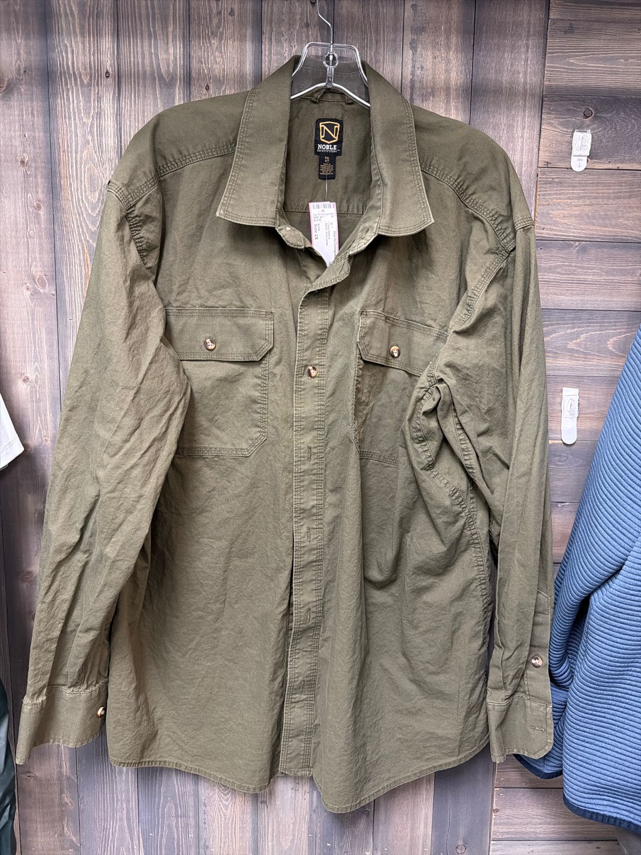 Men's Size 2X Noble Army Green Long Sleeve