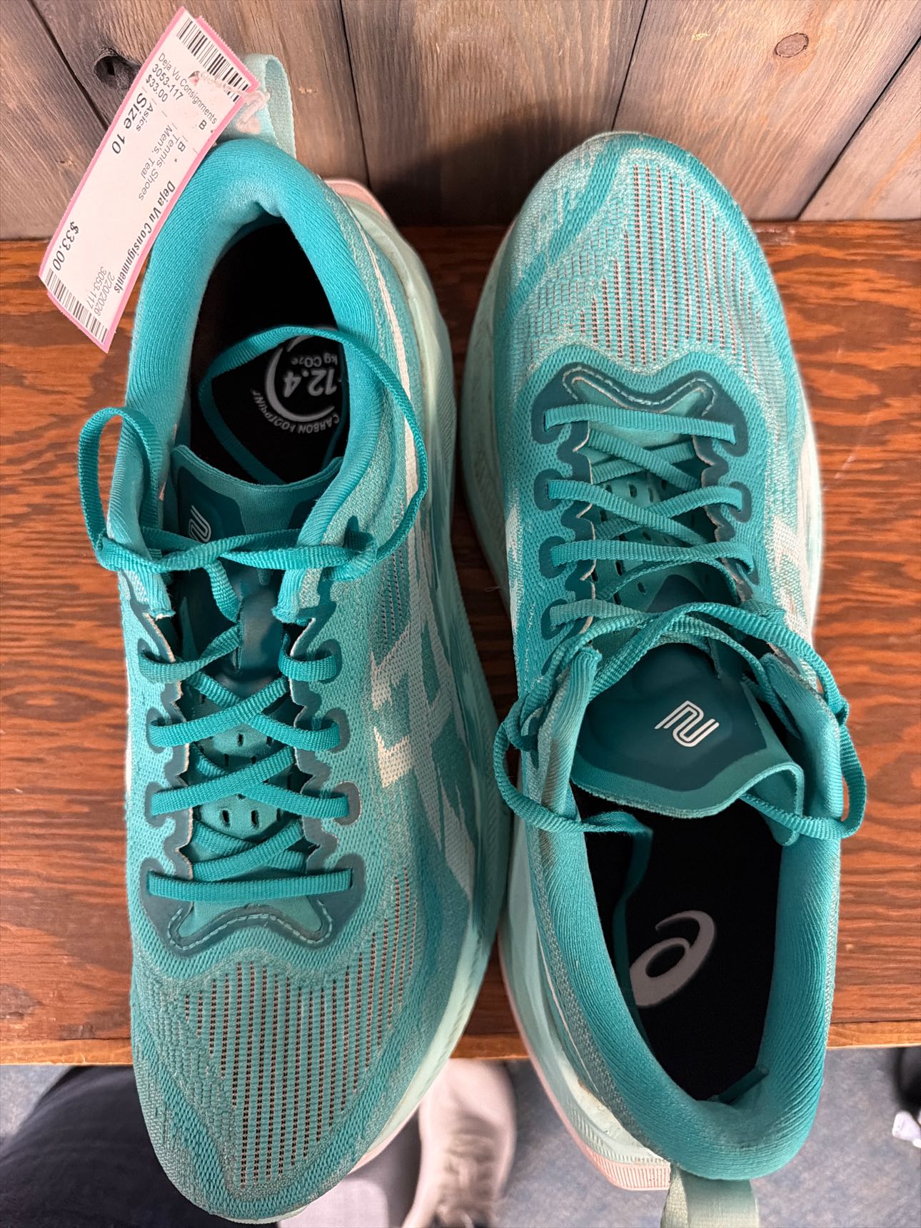 Men's Size 10 Asics Teal Tennis Shoes