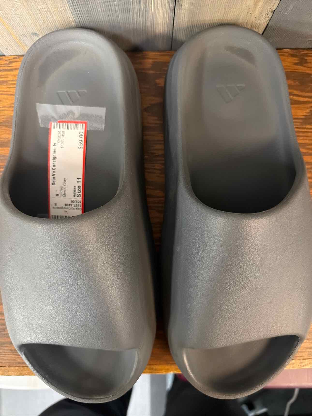 Men's Size 11 Adidas Gray Slides