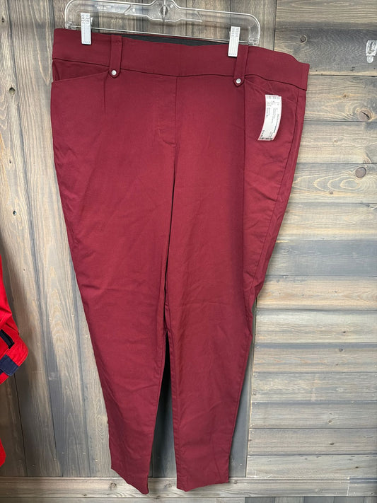 Women's Size XL Maurices Burgundy Dress Pants