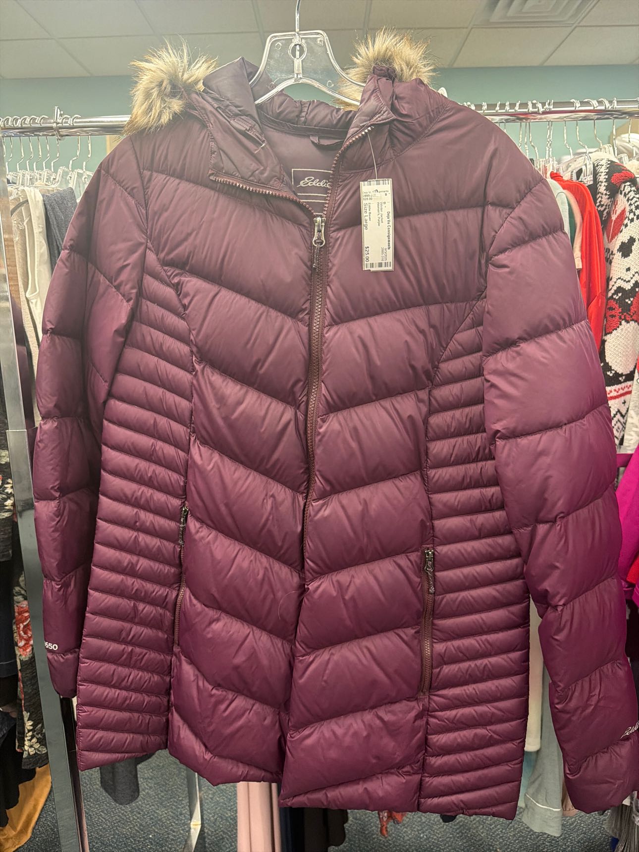 Women's Size Large Eddie Bauer Purple Winter Jacket