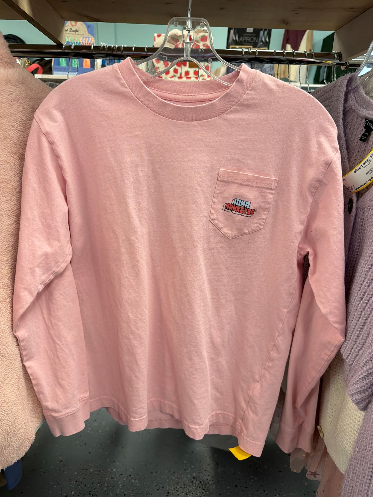 Girl's Size XL Iowa Hawkeye Pink Long Sleeve