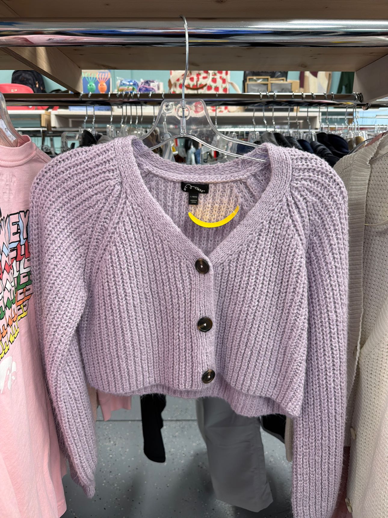 Girl's Size Large Art Class Purple Cardigan