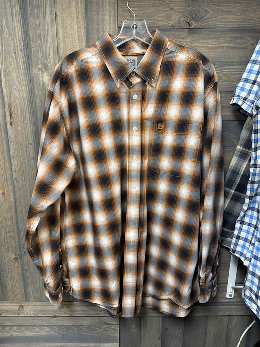 Men's Size Large Cinch Brown Long Sleeve