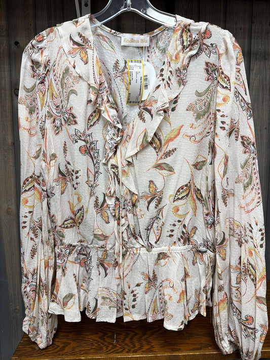 Women's Size Large Endless Blu White Top