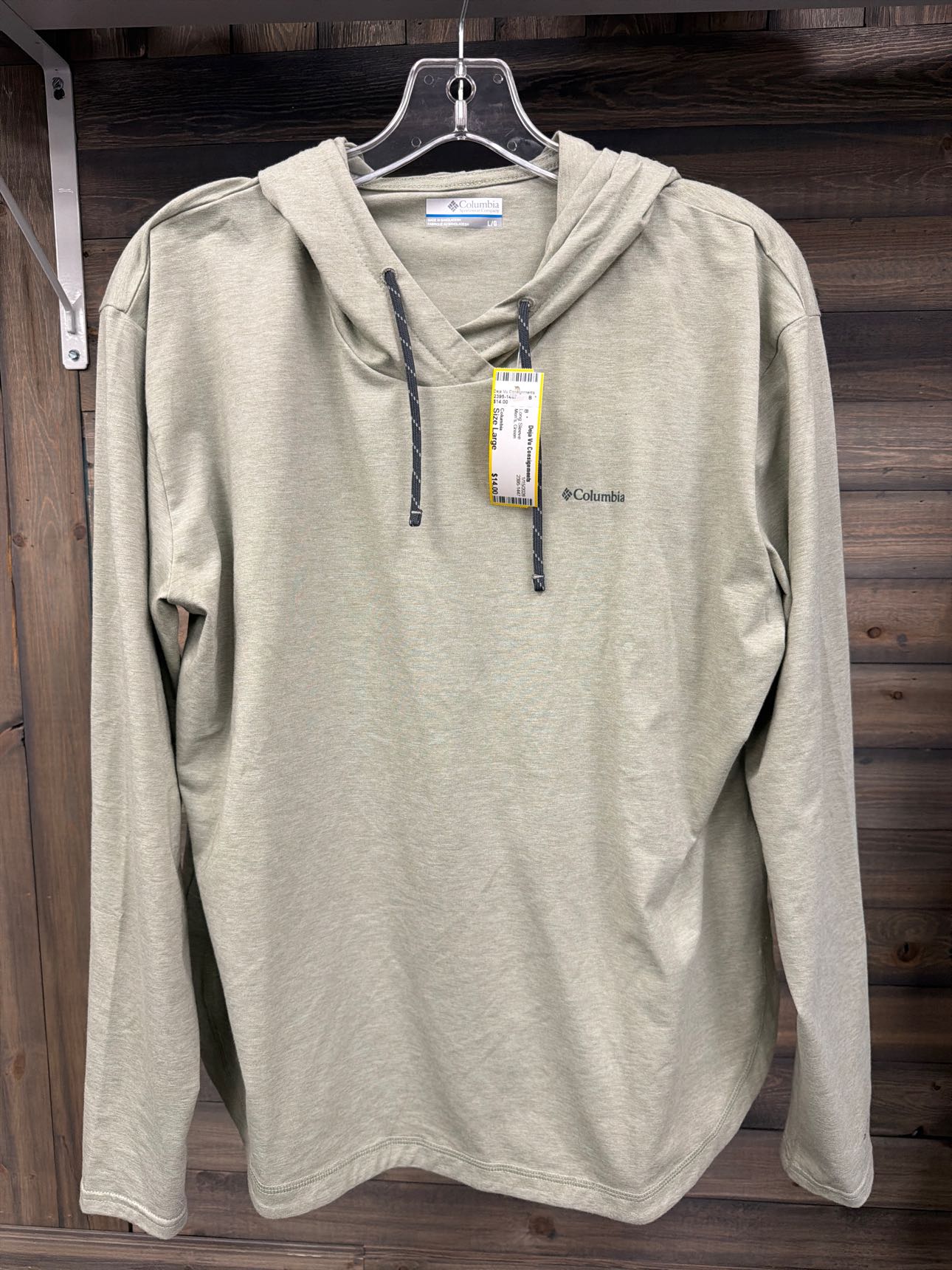 Men's Size Large Columbia Green Long Sleeve