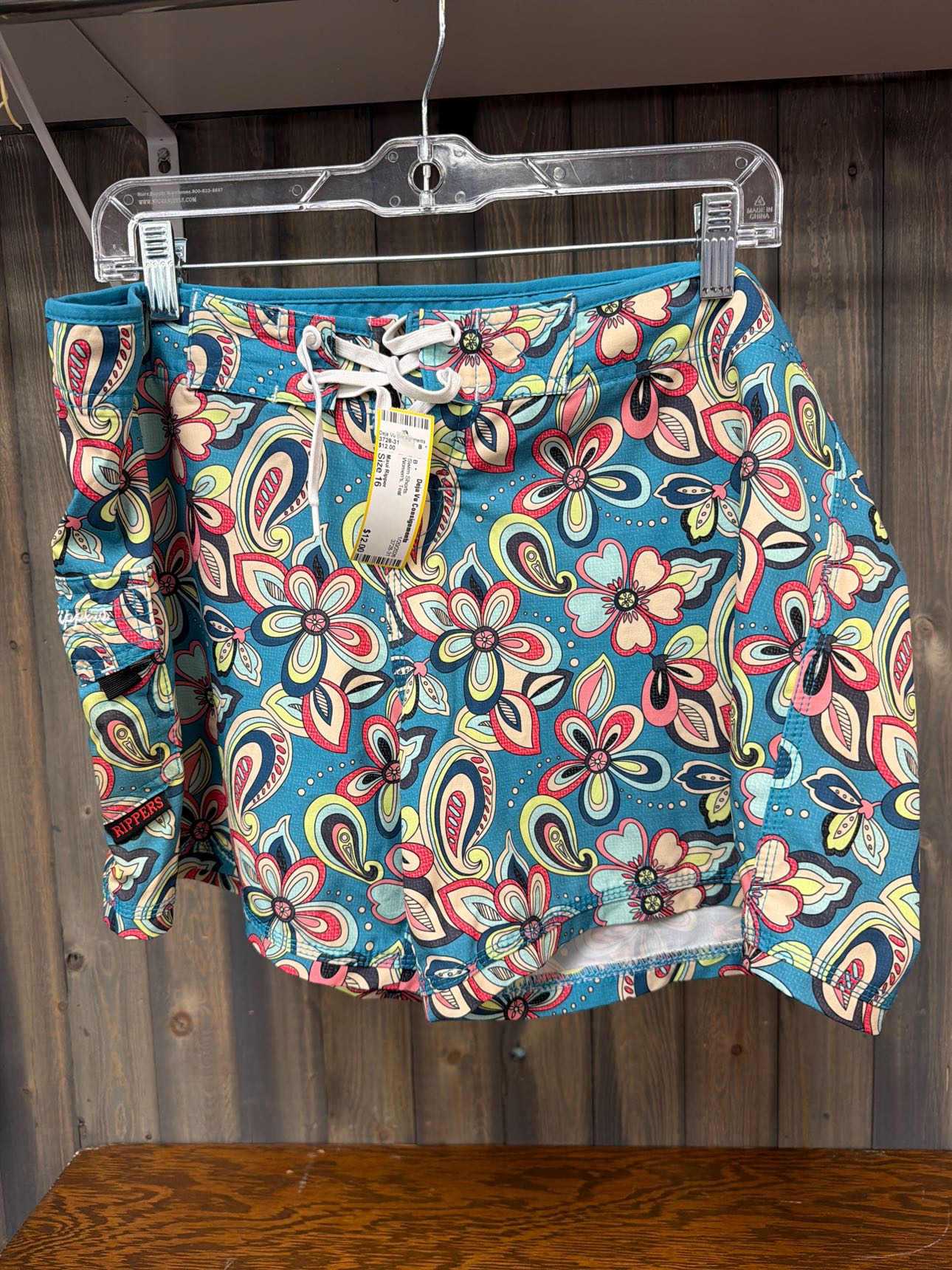 Women's Size 16 Maui Ripper Teal Swim Shorts