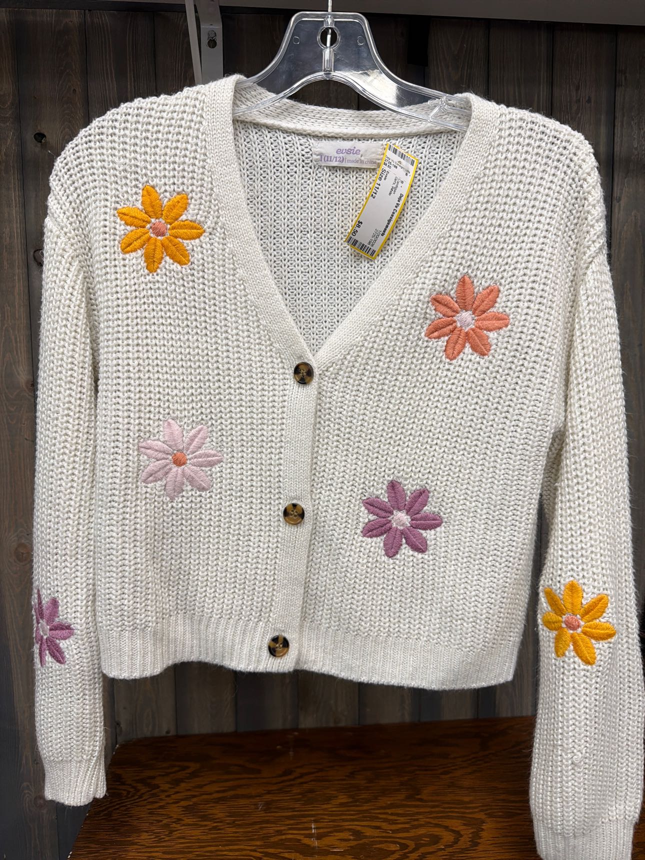 Girl's Size 11/12 Evsie White Cardigan