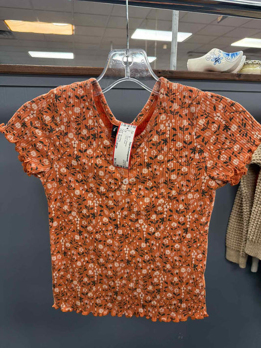 Girl's Size Large Art Class Rust Short Sleeve