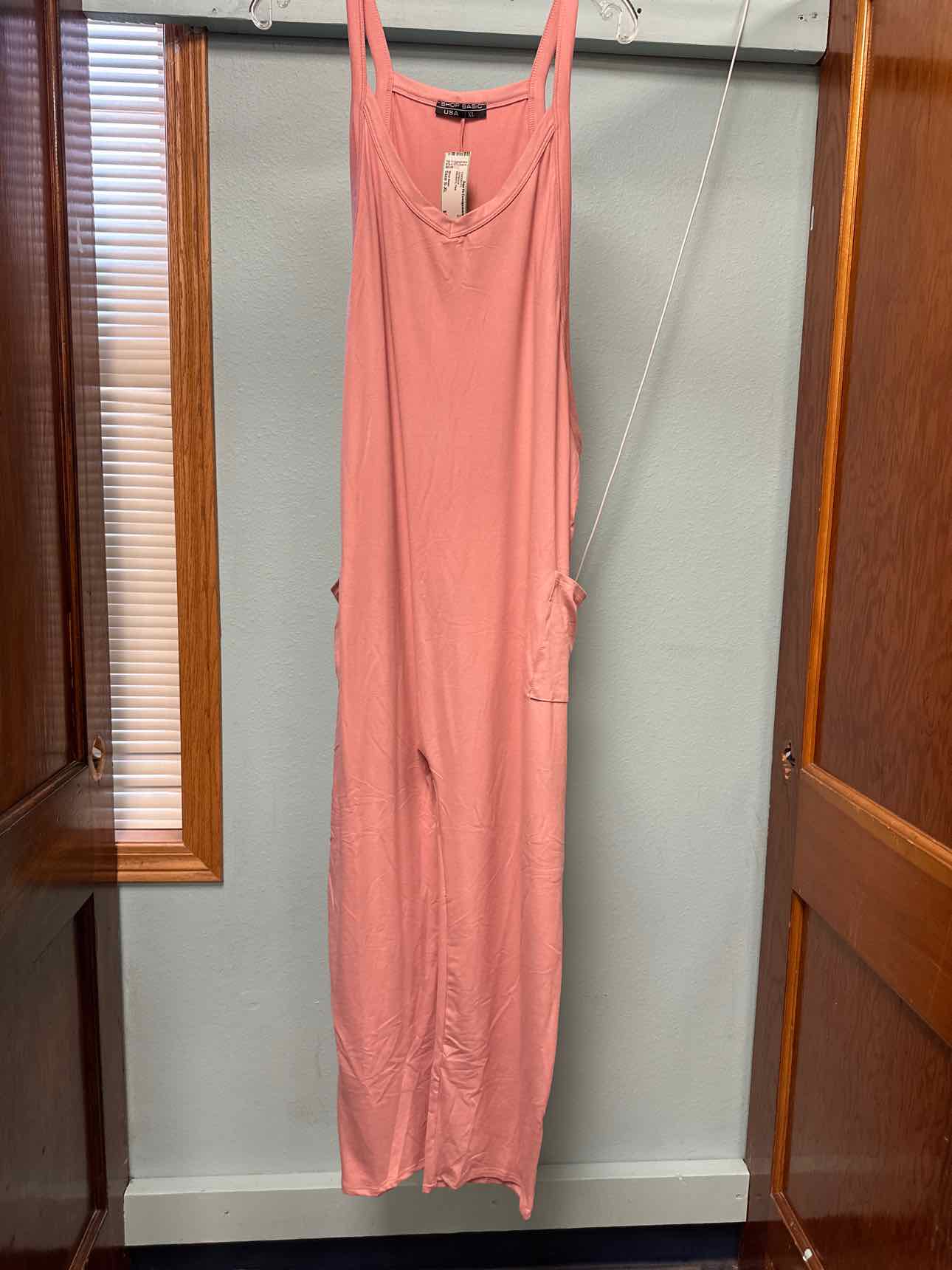 Women's Size S-XL Shop Basic Pink Jumpsuit